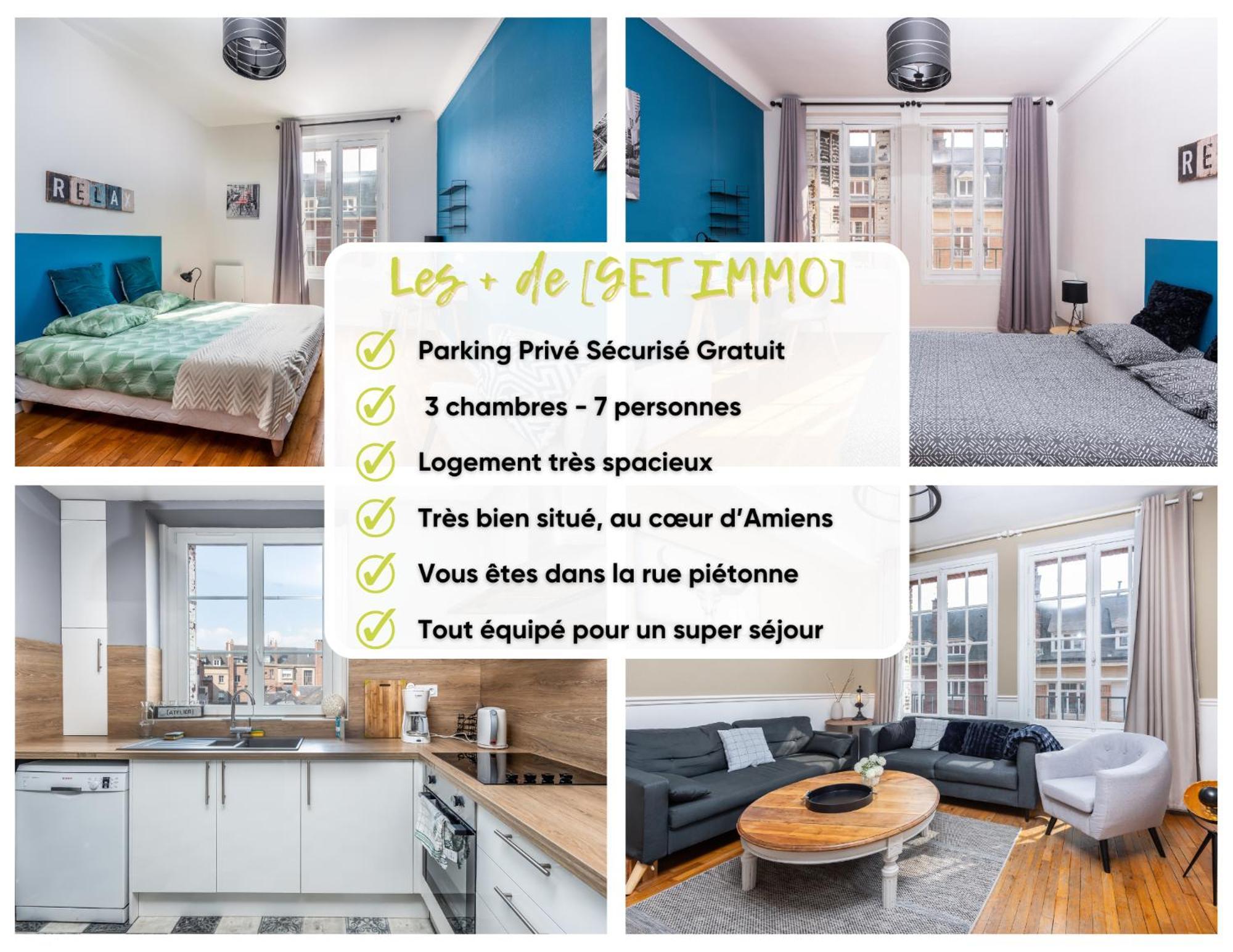 Magnifique 3 Chambres - Parking - Hyper Centre - Gare Amiens Bagian luar foto